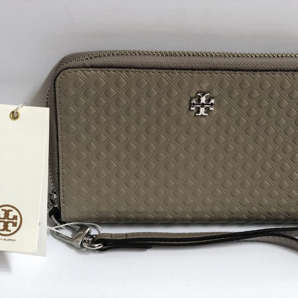 Tory Burch Handbags - Tory Burch Wallet Wristlet Marion Leather Gray